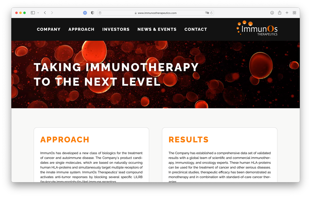 Screenshot of www.immunostherapeutics.com