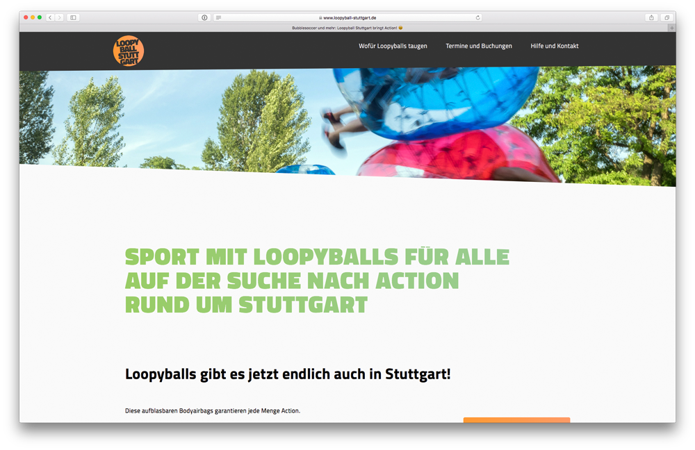 Screenshot of www.loopyball-stuttgart.de