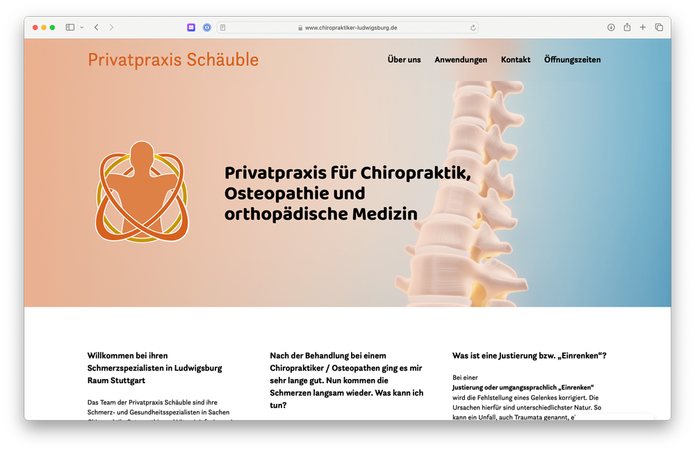 Screenshot von www.chiropraktiker-ludwigsburg.de